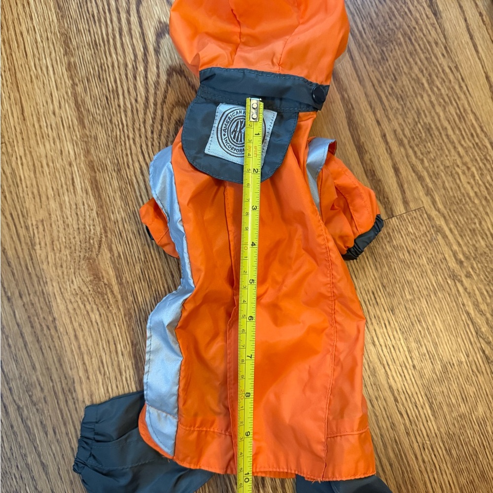 AKC Orange Dog Raincoat four legs rain costume XS